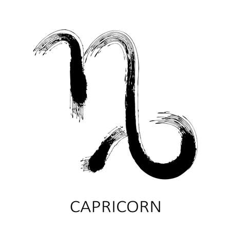 Zodiac sign Capricorn isolated on white background. Zodiac constellation. Design element for horoscope and astrological forecast. Vector illustration.のイラスト素材