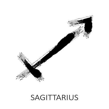 Zodiac sign Sagittaruis isolated on white background. Zodiac constellation. Design element for horoscope and astrological forecast. vector illustration.のイラスト素材