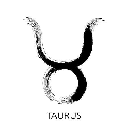 Zodiac sign Taurus isolated on white background. Zodiac constellation. Design element for horoscope and astrological forecast. Vector illustration.のイラスト素材
