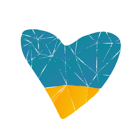 Ukraine heart isolated on white background. vector illustration. Flat design elements for booklet, leaflet, poster.のイラスト素材