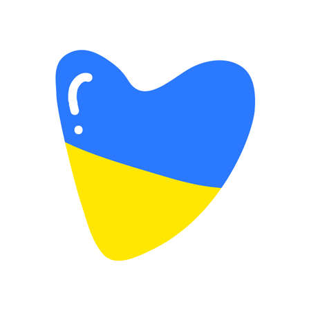 Ukraine heart isolated on white background. vector illustration. Flat design elements for booklet, leaflet, poster.のイラスト素材
