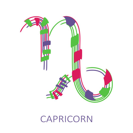 Zodiac sign Capricorn isolated on white background. Zodiac constellation. Design element for horoscope and astrological forecast. Vector illustration.のイラスト素材