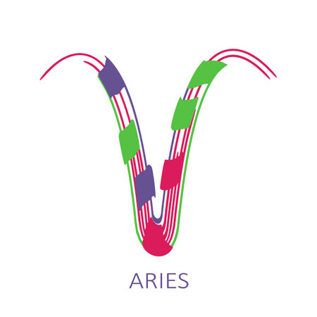 Zodiac sign Aries isolated on white background. Zodiac constellation. Design element for horoscope and astrological forecast. Vector illustration.のイラスト素材