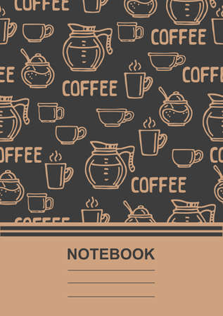 Coffee notebook or book cover design. vector illustration.のイラスト素材
