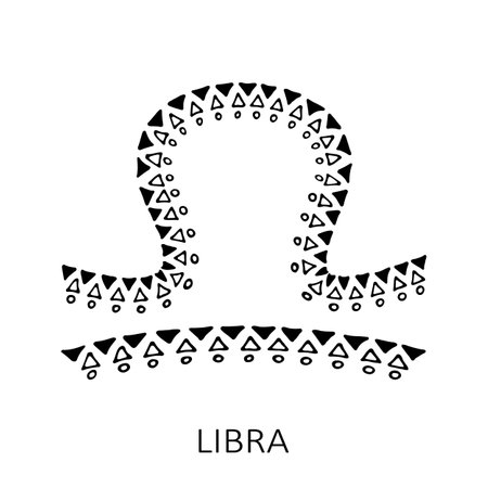 Zodiac sign Libra isolated on white background. Zodiac constellation. Design element for horoscope and astrological forecast. Vector illustration.のイラスト素材