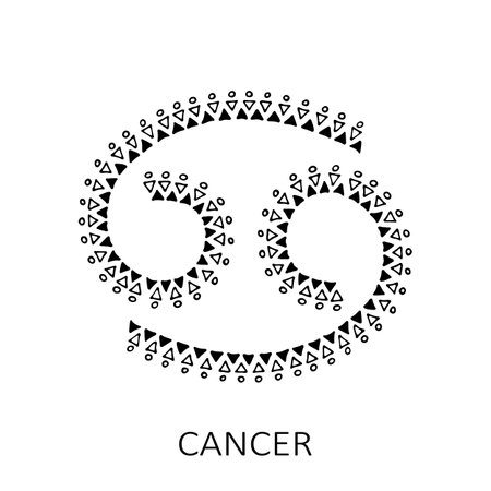 Zodiac sign Cancer isolated on white background. Zodiac constellation. Design element for horoscope and astrological forecast. Vector illustration.のイラスト素材
