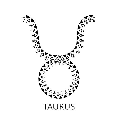 Zodiac sign Taurus isolated on white background. Zodiac constellation. Design element for horoscope and astrological forecast. Vector illustration.のイラスト素材