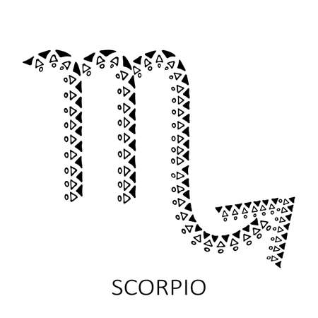 Zodiac sign Scorpio isolated on white background. Zodiac constellation. Design element for horoscope and astrological forecast. Vector illustration.のイラスト素材