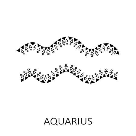 Zodiac sign Aquarius isolated on white background. Zodiac constellation. Design element for horoscope and astrological forecast. Vector illustration.のイラスト素材