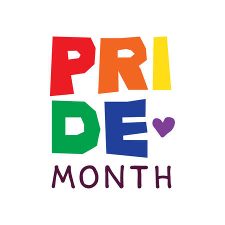 LGBT pride month symbol. Gay community concept isolated on white. Vector illustration design element for leaflet, magnet, sticker, booklet.のイラスト素材