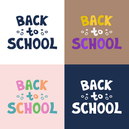Back to school lettering. vector illustration. Design element for booklet, leaflet, sticker, banner.のイラスト素材
