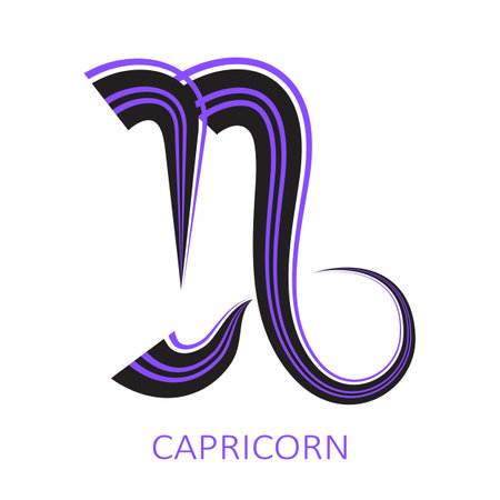 Zodiac sign Capricorn isolated on white background. Zodiac constellation. Design element for horoscope and astrological forecast. Vector illustration.のイラスト素材