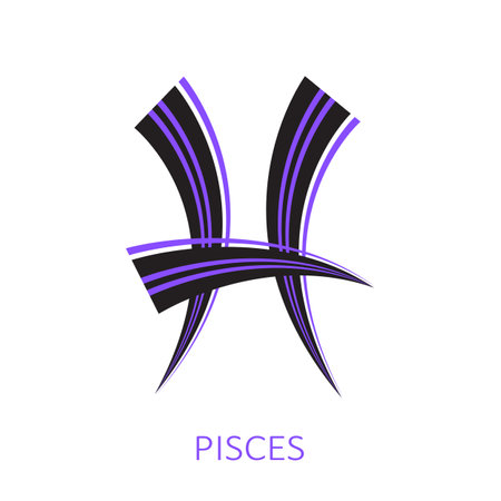 Zodiac sign Pisces isolated on white background. Zodiac constellation. Design element for horoscope and astrological forecast. Vector illustration.のイラスト素材