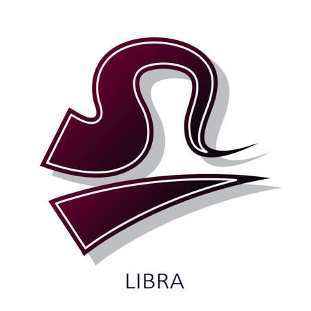 Zodiac sign Libra isolated on white background. Zodiac constellation. vector illustration. Flat design element for horoscope and astrological forecast. vector illustration.のイラスト素材