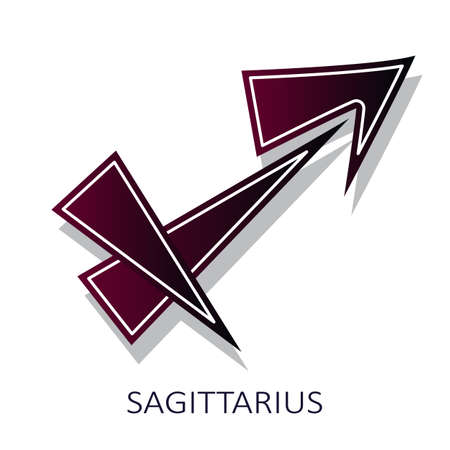 Zodiac sign Sagittarius isolated on white background. Zodiac constellation. vector illustration. Flat design element for horoscope and astrological forecast. vector illustration.のイラスト素材