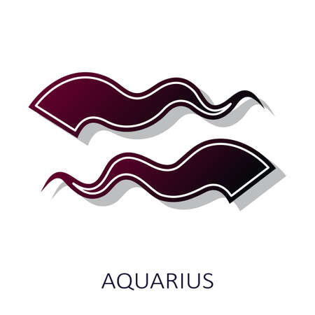 Zodiac sign Aquarius isolated on white background. Zodiac constellation. vector illustration. Flat design element for horoscope and astrological forecast. vector illustration.のイラスト素材