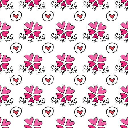 Seamless pattern with flowers. Vector romantic illustration. Design element for fabric, wallpaper or wrapping paper.のイラスト素材