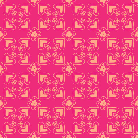 Seamless pattern with floral mosaic pattern. Vector romantic illustration. Design element for fabric, wallpaper or wrapping paper.のイラスト素材
