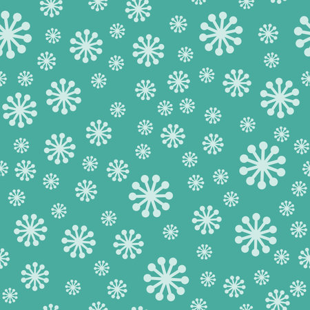 Seamless pattern with snowflakes. Christmas and New Year symbols for banner, wallpaper, wrapping paper or fabric. Flat design vector illustration.のイラスト素材