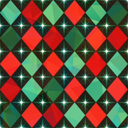 Seamless pattern with Christmas and New Year color palette. Background for banner, wallpaper, wrapping paper or fabric. Flat design vector illustration.のイラスト素材