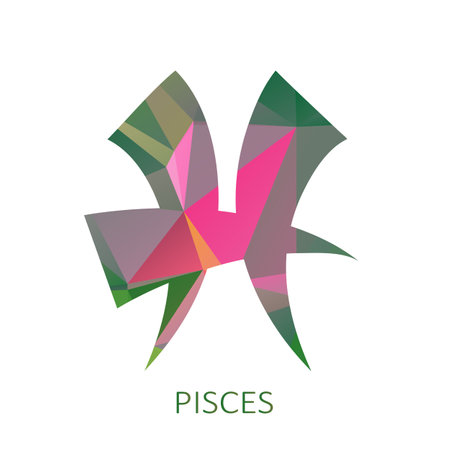 Zodiac sign Pisces isolated on white background. Zodiac constellation. Flat design element for horoscope and astrological forecast. vector illustration.のイラスト素材