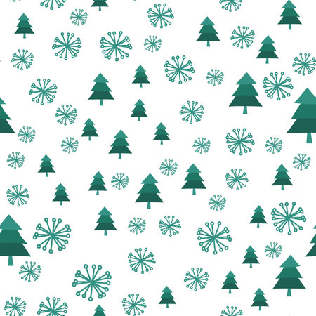 Seamless pattern with Christmas and New Year symbols. Doodle vector illustration for banner, wallpaper, wrapping paper or fabric.のイラスト素材