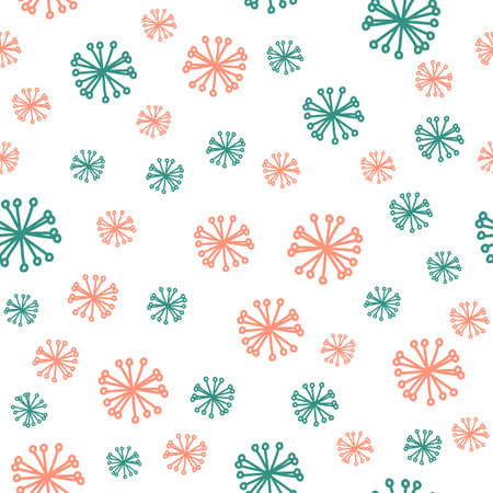 Seamless pattern with Christmas and New Year symbols. Doodle vector illustration for banner, wallpaper, wrapping paper or fabric.のイラスト素材
