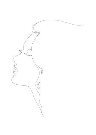 Line drawing of a womanのイラスト素材