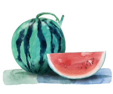 Watermelon Watercolorの写真素材