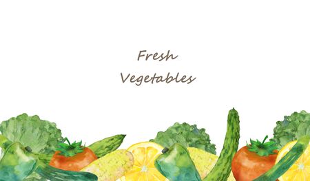 Watercolor vegetablesの写真素材