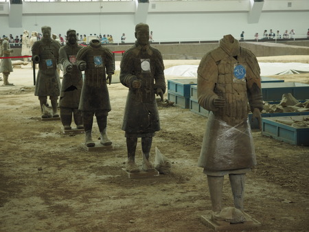 Repair of Xian terracotta warriors and horses Museum for people helpersのeditorial素材