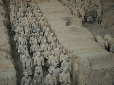 Xian terracotta warriors and horses Museumのeditorial素材
