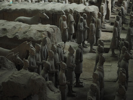 Xian terracotta warriors and horses Museumのeditorial素材
