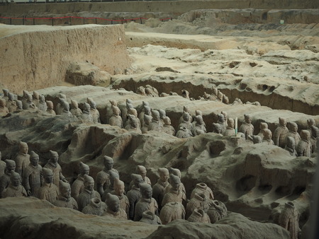 Xian terracotta warriors and horses Museumのeditorial素材