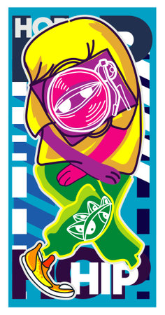 vector character illustration of urban street art.のイラスト素材