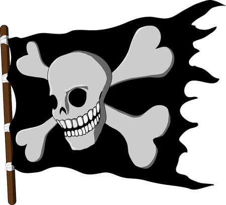 Jolly Roger  flag of pirate のイラスト素材