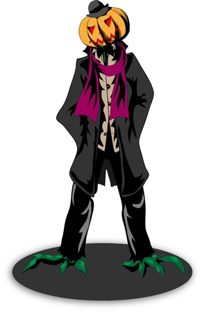 Pumpkin in a suitのイラスト素材