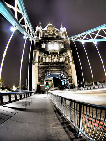 The London Tower Bridge at night.の写真素材
