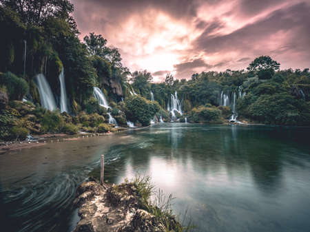 Kravice Waterfalls in Bosnia and Herzegowinaの写真素材