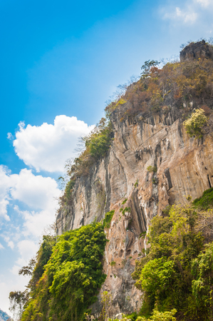 cliff of mountain and blue skyの写真素材