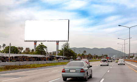 Outstanding advertising billboard at the sideways of public roadの写真素材