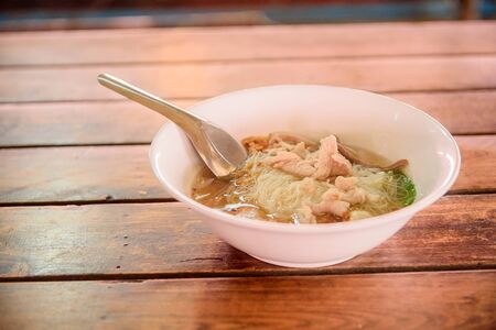 Rice noodles cooked