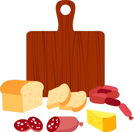 bread, sausage and cheese sandwichのイラスト素材