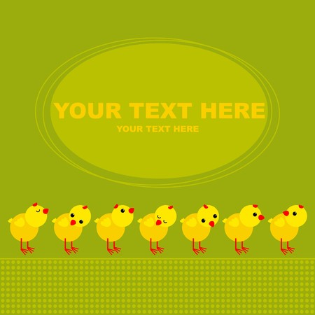 Postcard from chickensのイラスト素材