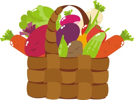 basket with vegetablesのイラスト素材