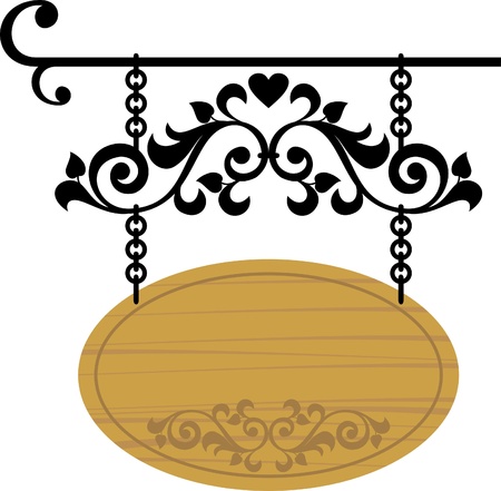 wooden signboardのイラスト素材