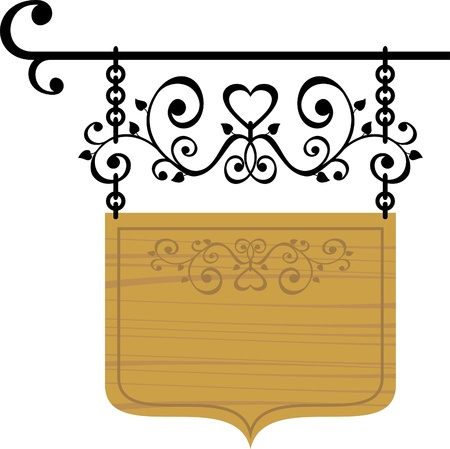 wooden signboardのイラスト素材