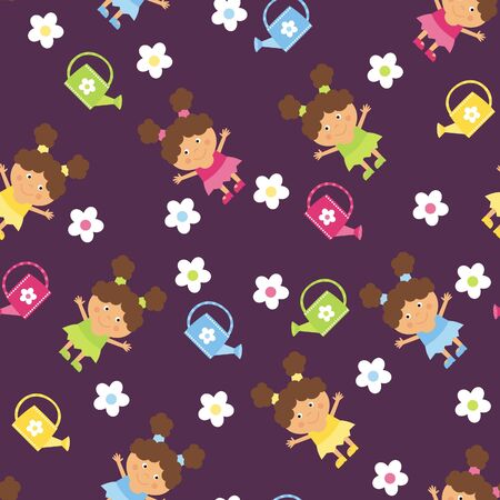 background with the girlsのイラスト素材