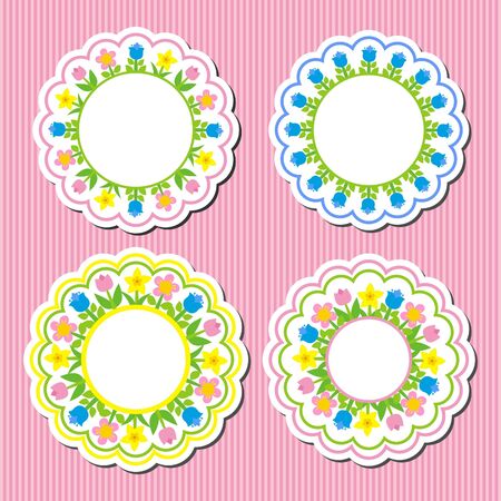 garden spring flowers in the circleのイラスト素材