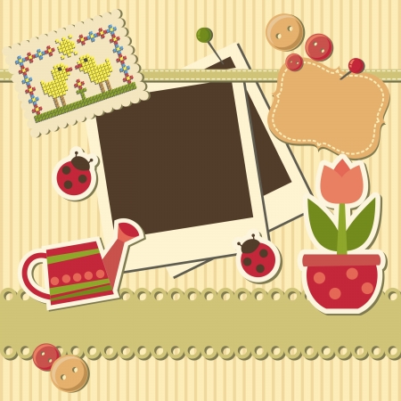 set of elements for scrapbook, のイラスト素材